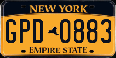 NY license plate GPD0883