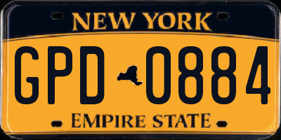 NY license plate GPD0884