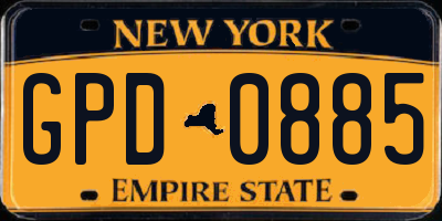 NY license plate GPD0885