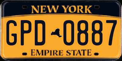 NY license plate GPD0887