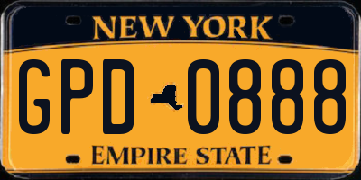 NY license plate GPD0888