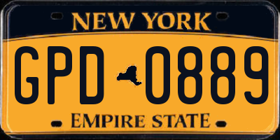 NY license plate GPD0889
