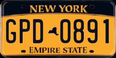 NY license plate GPD0891