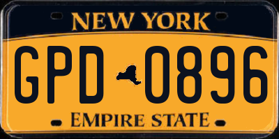 NY license plate GPD0896