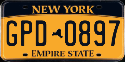 NY license plate GPD0897