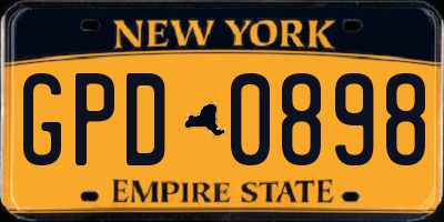 NY license plate GPD0898