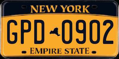 NY license plate GPD0902