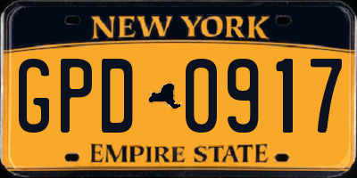 NY license plate GPD0917