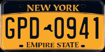 NY license plate GPD0941