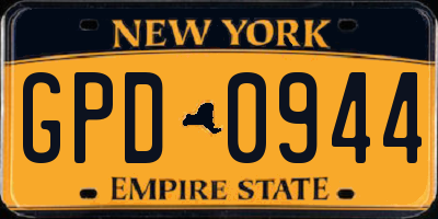 NY license plate GPD0944
