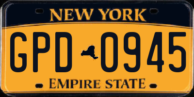 NY license plate GPD0945