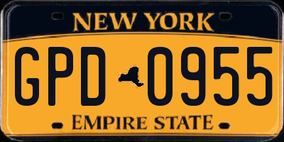 NY license plate GPD0955