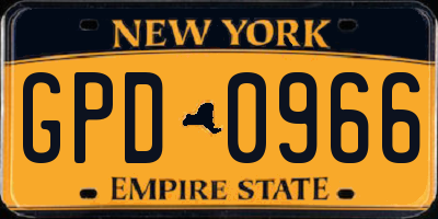 NY license plate GPD0966