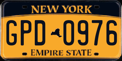 NY license plate GPD0976
