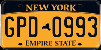 NY license plate GPD0993