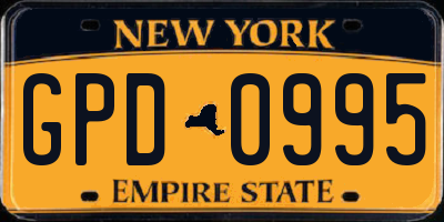 NY license plate GPD0995