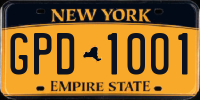 NY license plate GPD1001
