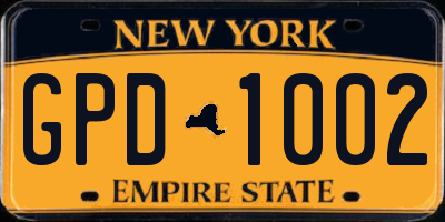 NY license plate GPD1002