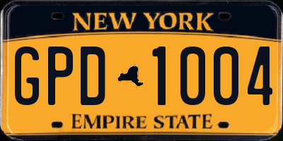 NY license plate GPD1004