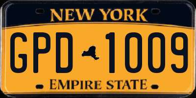 NY license plate GPD1009