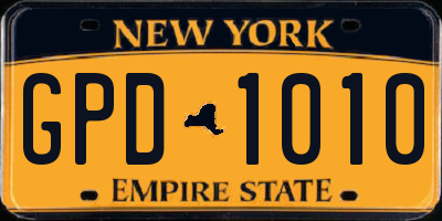 NY license plate GPD1010