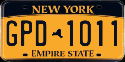 NY license plate GPD1011