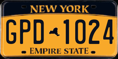 NY license plate GPD1024