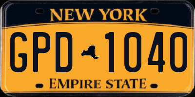 NY license plate GPD1040