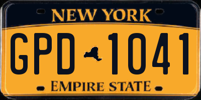 NY license plate GPD1041