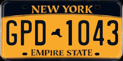 NY license plate GPD1043