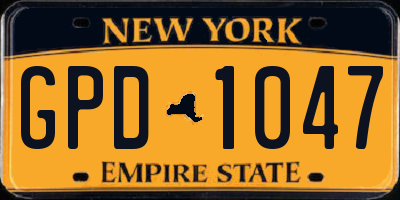 NY license plate GPD1047