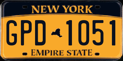 NY license plate GPD1051