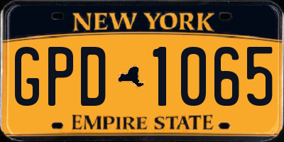 NY license plate GPD1065