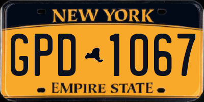 NY license plate GPD1067