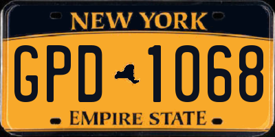 NY license plate GPD1068
