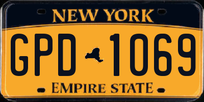 NY license plate GPD1069