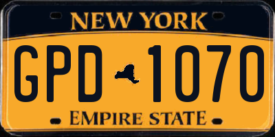 NY license plate GPD1070
