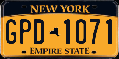 NY license plate GPD1071
