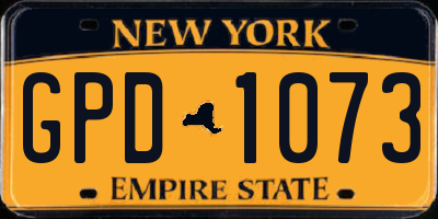 NY license plate GPD1073