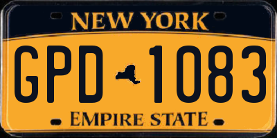 NY license plate GPD1083