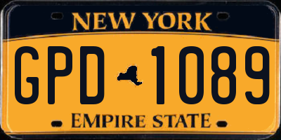 NY license plate GPD1089