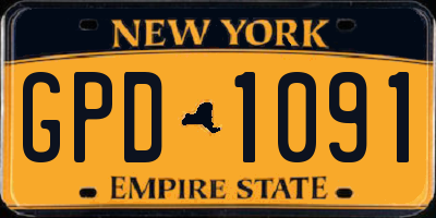 NY license plate GPD1091