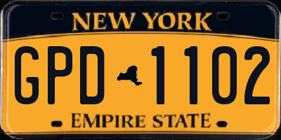 NY license plate GPD1102