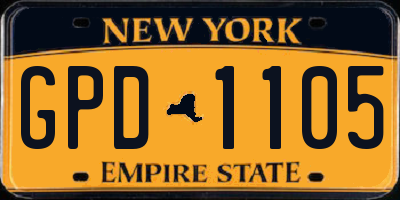 NY license plate GPD1105