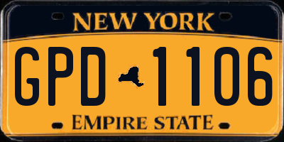NY license plate GPD1106