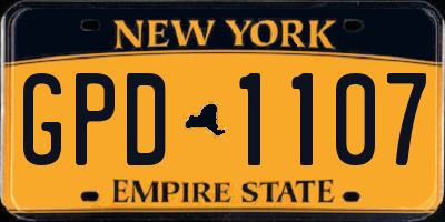 NY license plate GPD1107