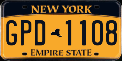 NY license plate GPD1108