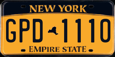 NY license plate GPD1110