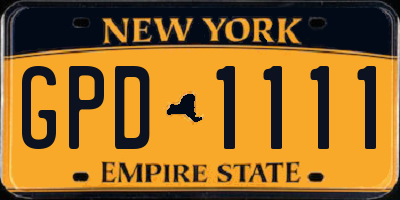NY license plate GPD1111