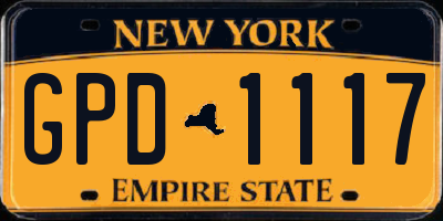NY license plate GPD1117